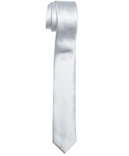 Cravatta Stretta Uomo - Blu E Nero Con Righe Argento - Modello Sottile 5,5cm - Lunghezza 150cm - Ideale Per Matrimoni E Cerimonie
