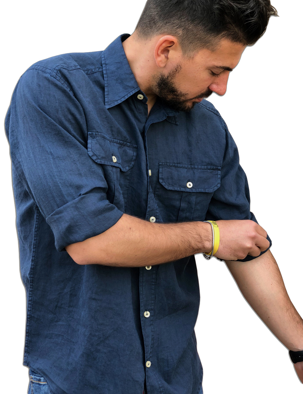 CamiciaAcupuncture in Cotone da Uomo colore Blu Uomo Abbigliamento da Camicie da Camicie casual e con bottoni 