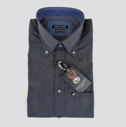 Camicia Uomo Con Cravatta E Pochette - Set Elegante, Grigio Scuro, Taglia XX-Large, Maniche Lunghe